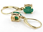 Pre-Owned Green Sakota Emerald 10k Yellow Gold Earrings 1.28ctw