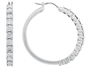 Picture of Pre-Owned Moissanite Platineve Hoop Earrings 2.40ctw D.E.W