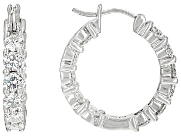 Picture of Pre-Owned Moissanite Platineve Inside Out Hoop Earrings 5.06ctw D.E.W