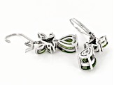 Pre-Owned Green Chrome Diopside Rhodium Over Sterling Silver Dangle Earrings 2.87ctw