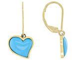 Pre-Owned Sleeping Beauty Turquoise 10k Yellow Gold Earrings
