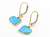Pre-Owned Sleeping Beauty Turquoise 10k Yellow Gold Earrings