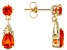 Pre-Owned Orange Fire Opal 14k Yellow Gold Dangle Earrings