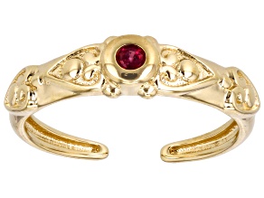 Pre-Owned Red Mahaleo® Ruby 10k Yellow Gold Toe Ring 0.05ct