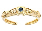 Pre-Owned Blue Lab Created Alexandrite 10k Yellow Gold Toe Ring 0.03ct