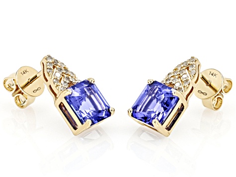Pre-Owned Blue Tanzanite 14k Yellow Gold Earrings 3.32ctw