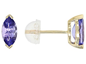 Pre-Owned Blue Tanzanite 10k Yellow Gold Earrings 0.69ctw
