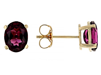 Picture of Pre-Owned Grape Color Garnet 10k Yellow Gold Earrings 2.24ctw