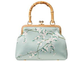 Pre-Owned Gold Tone Cherry Blossom Clutch