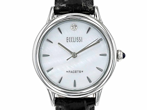 Pre-Owned Ecclissi Facets Round Watch & Bracelet Set