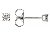 Pre-Owned White Diamond Rhodium Over Sterling Silver Stud And Huggie Earring Set 0.15ctw