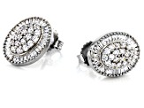 Pre-Owned White Cubic Zirconia Rhodium Over Sterling Silver Earrings 2.10ctw