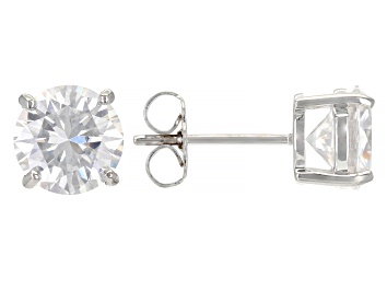 Picture of Pre-Owned Moissanite 14k White Gold Stud Earrings 3.00ctw DEW.
