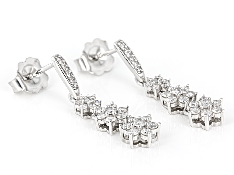 Pre-Owned White Diamond 14k White Gold Dangle Earrings 0.50ctw