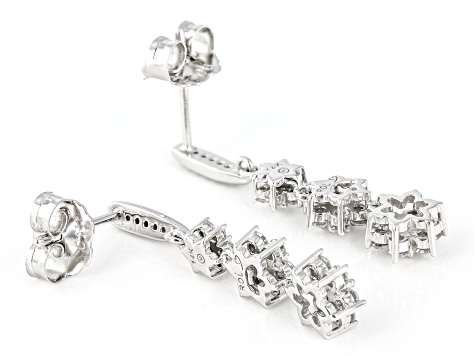Pre-Owned White Diamond 14k White Gold Dangle Earrings 0.50ctw