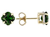Pre-Owned Chrome Diopside 10k Yellow Gold Stud Earrings 2.06ctw
