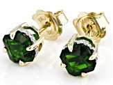 Pre-Owned Chrome Diopside 10k Yellow Gold Stud Earrings 2.06ctw