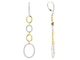 Pre-Owned White Diamond Rhodium And 14k Yellow Gold Over Sterling Silver Dangle Earrings 1.00ctw