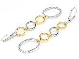 Pre-Owned White Diamond Rhodium And 14k Yellow Gold Over Sterling Silver Dangle Earrings 1.00ctw
