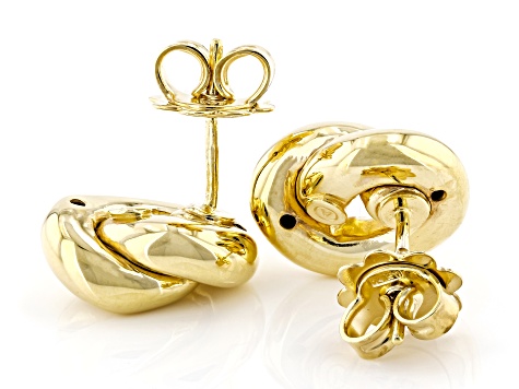 Pre-Owned 14k Yellow Gold Love Knot Stud Earrings