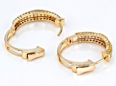 Pre-Owned Shades Of Yellow And White Diamond 10k Yellow Gold Hoop Earrings 1.40ctw
