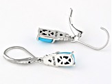 Pre-Owned Blue Sleeping Beauty Turquoise Sterling Silver Solitaire Earrings