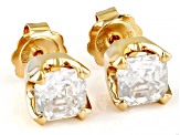 Pre-Owned Moissanite 14k Yellow Gold Stud Earring 1.68Ctw