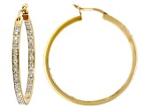Pre-Owned White Diamond 18k Yellow Gold Over Sterling Silver Inside-Out Hoop Earrings 0.50ctw