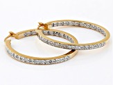 Pre-Owned White Diamond 18k Yellow Gold Over Sterling Silver Inside-Out Hoop Earrings 0.50ctw