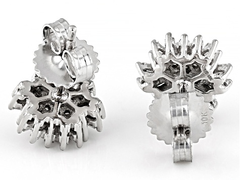 Pre-Owned White Diamond 10k White Gold Cluster Stud Earrings 0.50ctw