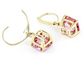 Pre-Owned Pink Topaz 10k Yellow Gold Drop Earrings 5.53ctw