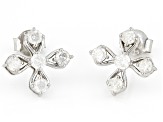 Pre-Owned White Diamond Platinum Over Sterling Silver Stud Earrings 0.85ctw