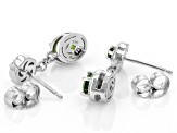 Pre-Owned Green Chrome Diopside Rhodium Over Silver Dangle Earrings 1.06ctw