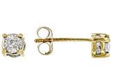 Pre-Owned White Diamond 10k Yellow Gold Stud Earrings 0.15ctw