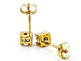 Pre-Owned White Diamond 10k Yellow Gold Stud Earrings 0.15ctw