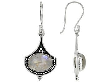 Picture of Pre-Owned Multi-Color Rainbow Moonstone Sterling Silver Dangle Earrings