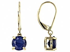 Pre-Owned Blue Sapphire 10k Yellow Gold Dangle Earrings 2.38ctw