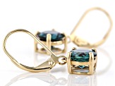 Pre-Owned Blue Lab Created Alexandrite 10k Yellow Gold Earrings 2.63ctw