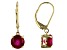 Pre-Owned Red Mahaleo® Ruby 10k Yellow Gold Dangle Earrings 3.50ctw