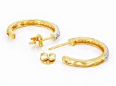 Pre-Owned White Diamond 14k Yellow Gold Over Sterling Silver J-Hoop Earrings 0.25ctw