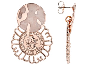 Pre-Owned Rose Tone Coin Dangle Earrings