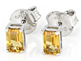Pre-Owned Yellow Brazilian Citrine Rhodium Over Sterling Silver November Birthstone Earrings 0.85ctw