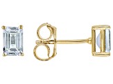 Pre-Owned Blue Aquamarine 18k Yellow Gold Over Sterling Silver March Birthstone Earrings 0.94ctw