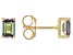 Pre-Owned Green Lab Created Alexandrite 18k Yellow Gold Over Silver June Birthstone Earrings 1.10ctw