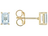 Pre-Owned Sky Blue Topaz 18k Yellow Gold Over Sterling Silver December Birthstone Earrings 1.02ctw