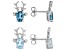 Pre-Owned Sky Blue Topaz Rhodium Over Silver Childrens Reindeer Earring Set 1.88ctw
