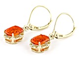Pre-Owned Orange Mexican Fire Opal 10k Yellow Gold Earrings 1.13ctw