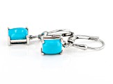 Pre-Owned Sleeping Beauty Turquoise Rhodium Over Sterling Silver Earrings