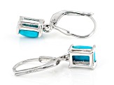 Pre-Owned Sleeping Beauty Turquoise Rhodium Over Sterling Silver Earrings