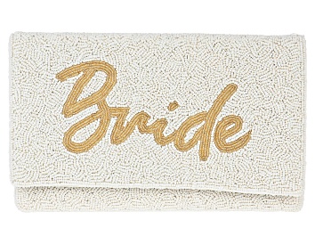 Picture of Pre-Owned "Bride" White Bead Clutch